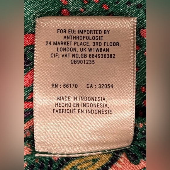 NWOT - Maeve Anthropology Janis Exotic Print Dress w.Waist string - Green - Sz 8 - Picture 16 of 16